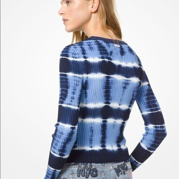 NWT MICHAEL MICHAEL KORS Tie-Dye Stretch-Viscose Sweater Size Large - Picture 4 of 7